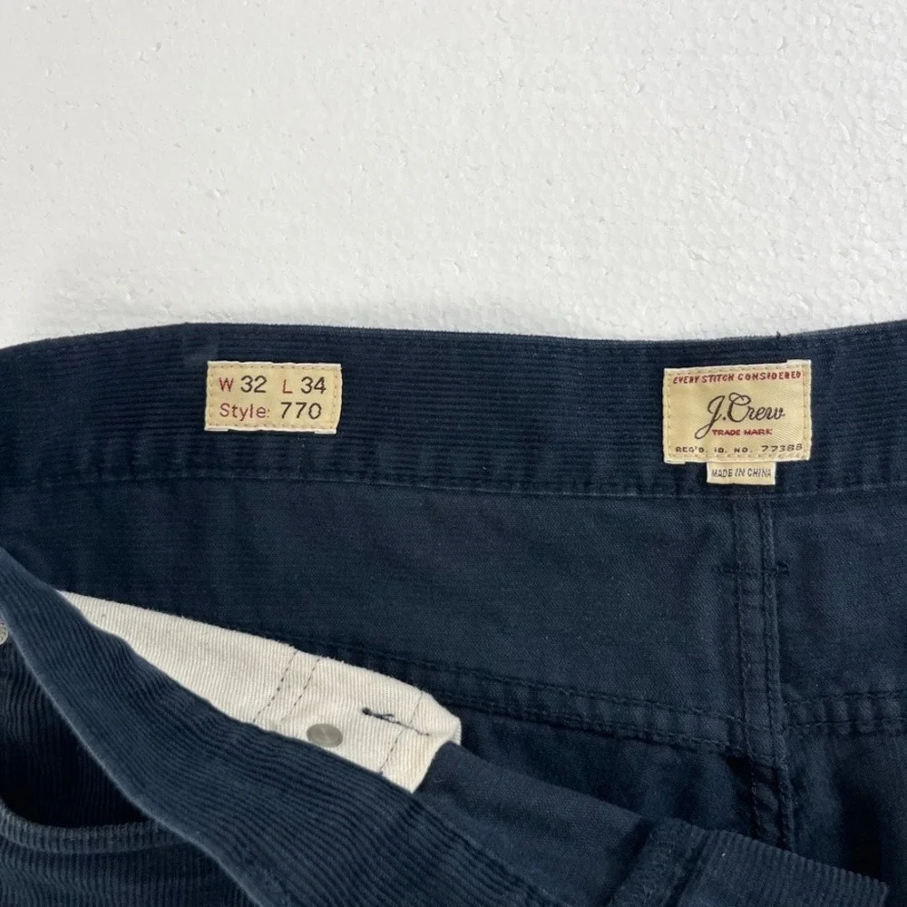 J. Crew Style 770 Corduroy‎ Pants Mens Fits 32x30 Navy Blue